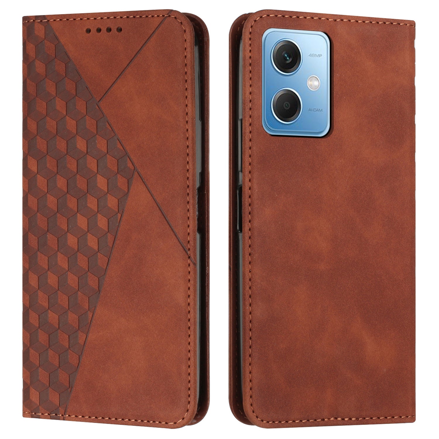 For Xiaomi Redmi Note 12 5G (Global) (India) (China) Poco X5 5G Phone Stand Case Imprinted Rhombus Pattern Leather Wallet Phone Cover For Xiaomi Redmi Note 12 5G (Global) (India) (China) Poco X5 5G Phone Stand Case Imprinted Rhombus Pattern Leather Wallet Phone Cover